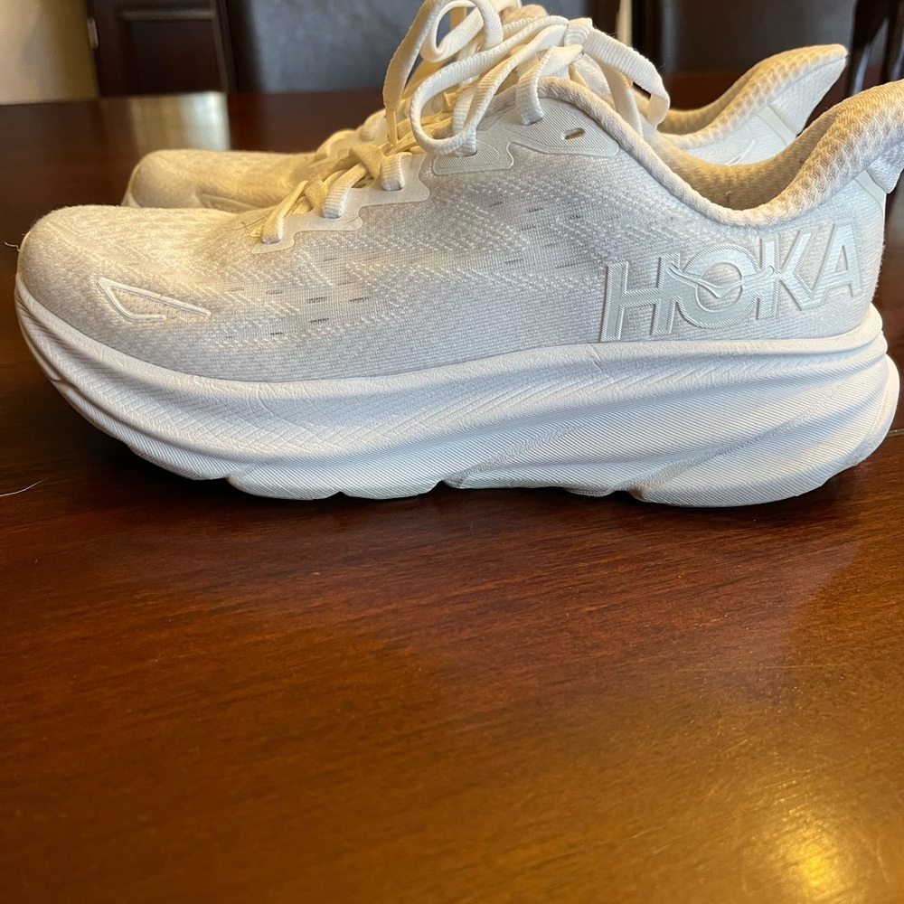 Hoka White Clifton 9 Running Shoes